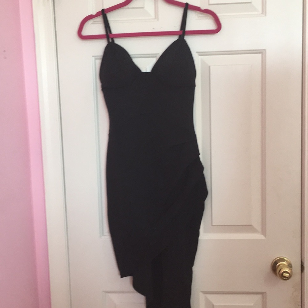 boohoo night strappy black dress